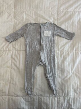 Heather Gray Baby Footed One-Piece Sleeper
